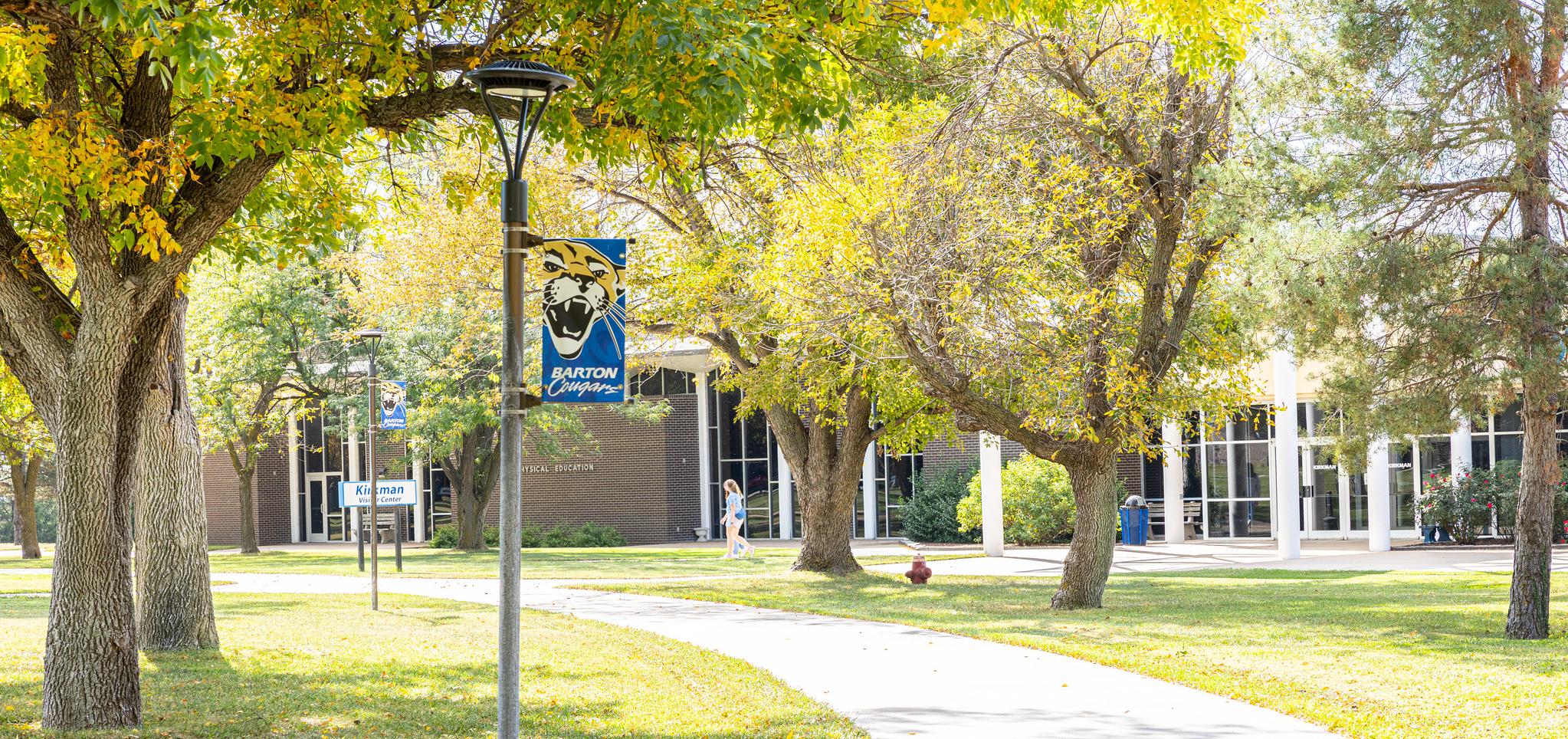 Barton County Campus sidewalk and pole banner