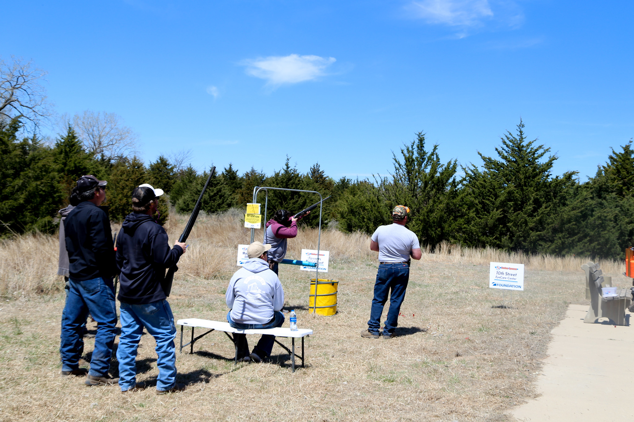 Shooters at the 2019 Clay Shoot take their turns at one of the stations.